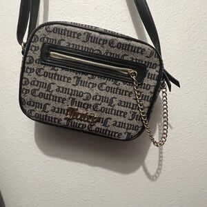Juicy Couture Monogram Black and Gray Crossbody Bag